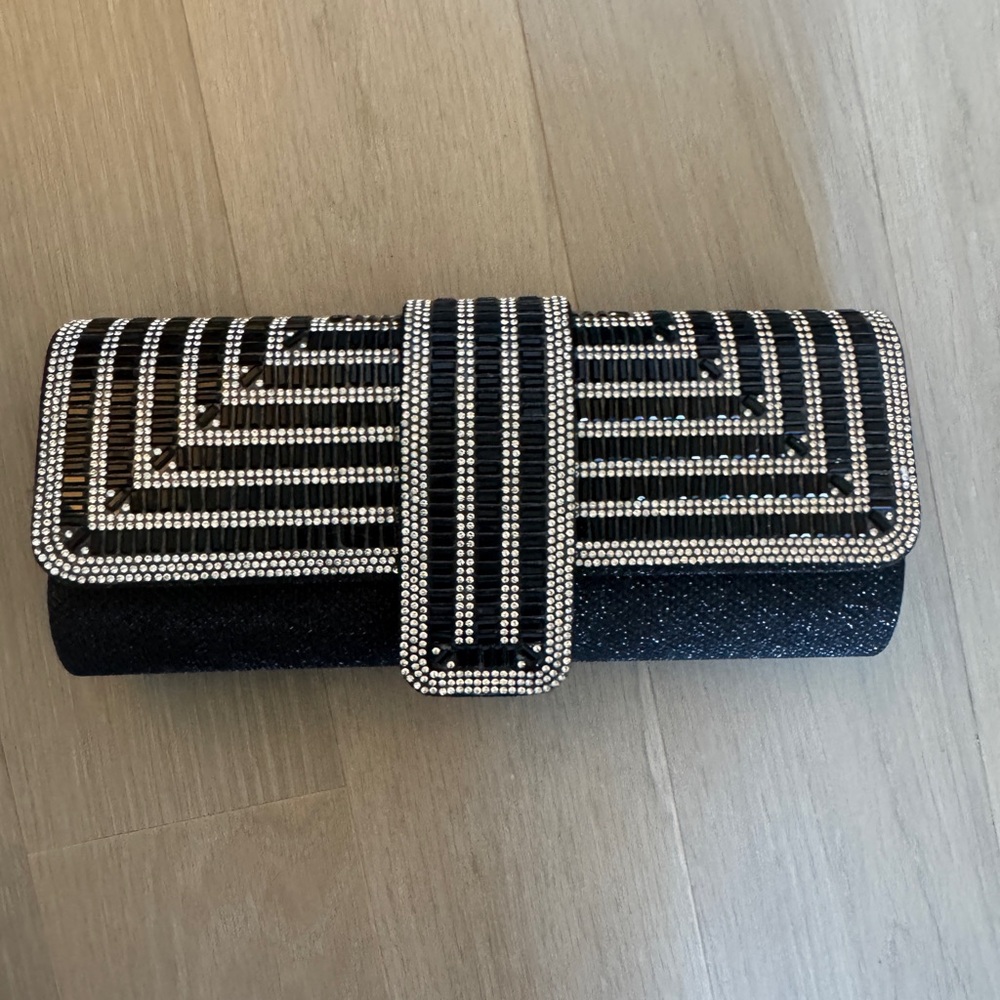 Elegant Black and Silver Clutch
